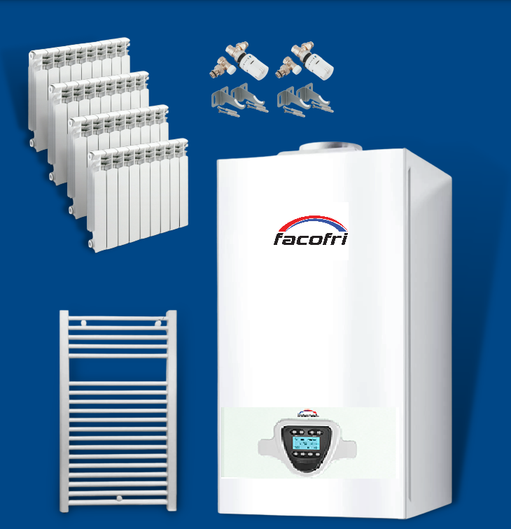 Chaudiere+4 Radiateur 8l+Seche Linge+2 Robinet